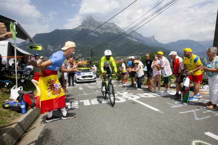 Téléchargez les photos : Domancy, France 18 juillet 2023 : BINIAM GIRMAY (INTERMARCH - CIRCUS - WANTY BEL) dans l'étape contre-la-montre du Tour de France. - en image libre de droit