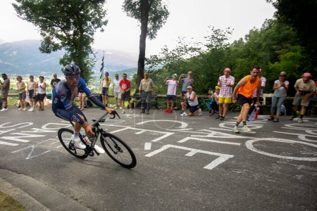 Foto de Domancy, Francia 18 de julio de 2023: THIBAUT PINOT (GROUPAMA - FDJ FRA) en la etapa de contrarreloj del Tour de France. - Imagen libre de derechos