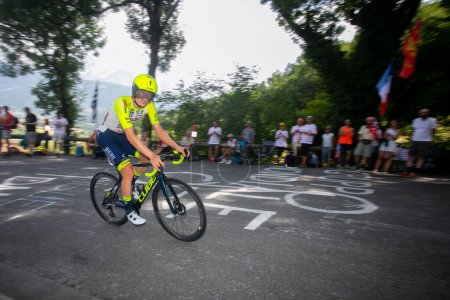 Téléchargez les photos : Domancy, France 18 juillet 2023 : GEORG ZIMMERMANN (INTERMARCH - CIRCUS - WANTY BEL) dans l'étape contre-la-montre du Tour de France 2023. - en image libre de droit