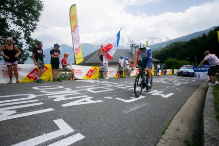 Foto de Domancy, Francia 18 de julio de 2023: GUILLAUME BOIVIN (ISRAEL - PREMIER TECH ISR) en la fase de contrarreloj del Tour de France 2023. - Imagen libre de derechos