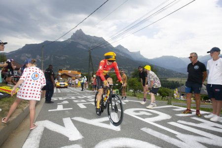 Téléchargez les photos : Domancy, France 18 juillet 2023 : ALEXANDER KRISTOFF (UNO-X PRO CYCLING TEAM NOR) en contre-la-montre au Tour de France 2023. - en image libre de droit