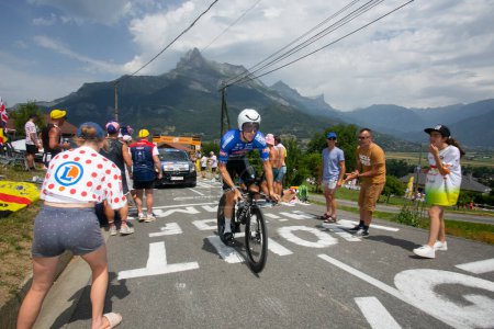 Foto de Domancy, Francia 18 de julio de 2023: MICHAEL GOGL (ALPECIN-DECEUNINCK BEL) en la etapa de contrarreloj del Tour de France 2023. - Imagen libre de derechos