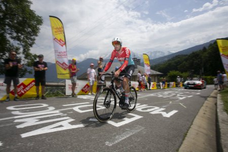 Foto de Domancy, Francia 18 de julio de 2023: FREDERIK FRISON (LOTTO DSTNY BEL) en la etapa de contrarreloj del Tour de Francia 2023. - Imagen libre de derechos