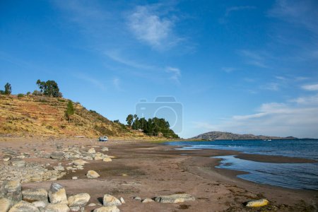 Photo for Views of Lake Titicaca from the Llachn Peninsula in Peru. - Royalty Free Image