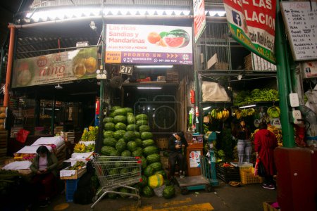 Photo for Lima, Peru; 1st January 2023: Commercial activity in the central fruit market of the city of Lima in Peru. - Royalty Free Image