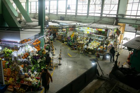 Photo for Lima, Peru; 1st January 2023: Food stall in the Surquillo market in Lima, Peru. - Royalty Free Image
