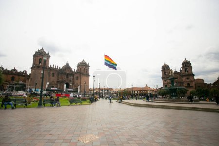 Téléchargez les photos : Cusco, Pérou ; 1er janvier 2023 : La Plaza de Armas Cusco était l'épicentre politique et économique de nombreuses civilisations avant l'arrivée des Espagnols à Cusco en 1534. - en image libre de droit