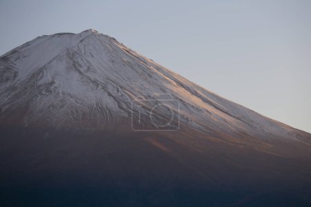 Photo for Views  of Mount Fuji covered in snow from Yamanaka lake in Yamanakako, Japan. - Royalty Free Image