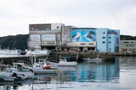 Foto de Nachikatsuura, Japón; 1 de octubre de 2023: principal puerto pesquero de la ciudad de Katsuura. - Imagen libre de derechos