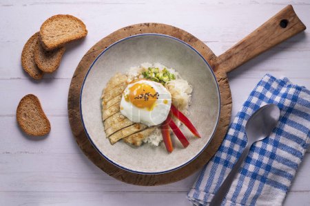Photo for Teriyaki chicken donburi with fried egg. - Royalty Free Image