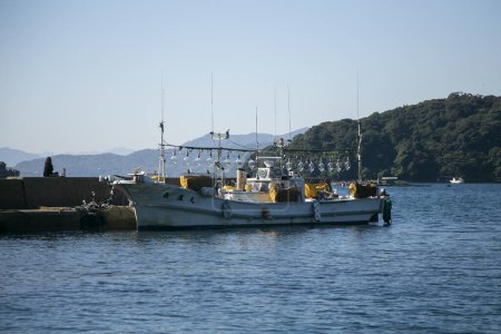 Photo for Ine, Japan; 1st October 2023: Fishing boats in Beautiful fishing village of Ine in the north of Kyoto. - Royalty Free Image