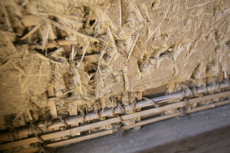 Téléchargez les photos : Échantillons de la construction d'un mur d'une ancienne maison de samouraï de la période Edu à Sakura, au Japon. - en image libre de droit