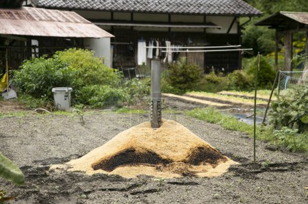 Foto de Parcela de verduras en el campo de las montañas del valle de Kiso en Japón. - Imagen libre de derechos