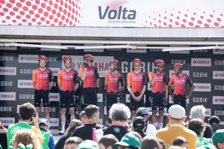 Photo for Girona, Spain 18th March 2024: Team INEOS GRENADIERS at La Volta Catalunya 2024. - Royalty Free Image
