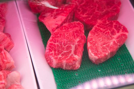 Photo for Premium Japanese Wagyu beef in the city of Kobe in Japan. - Royalty Free Image