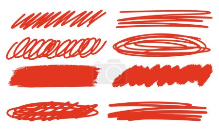 Illustration for Abstract brush stroke underline. Marker scribbles set. Doodle hand drawn. Vector illustration. - Royalty Free Image