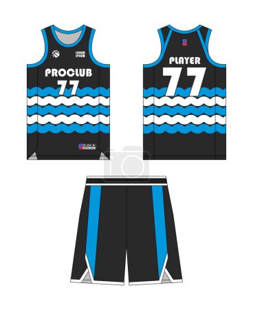Basketball jersey template design, basketball uniform mockup design, vector sublimation sports apparel design, jersey basketball ideas. Vector design.