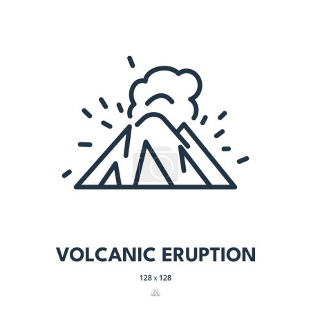 Téléchargez les illustrations : Icône d'éruption volcanique. Volcan, Magma, Lava. Un AVC modifiable. Icône vectorielle simple - en licence libre de droit