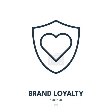 Illustration for Brand Loyalty Icon. Branding, Trust, Satisfaction. Editable Stroke. Simple Vector Icon - Royalty Free Image