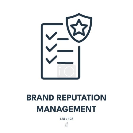 Ilustración de Icono de gestión de reputación de marca. Branding, Credibilidad, Confianza. Trazo Editable. Icono de vector simple - Imagen libre de derechos