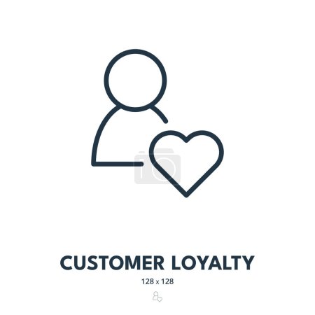 Ikone der Kundenloyalität. Verbraucher, Kunde, Vertrauen. Editierbarer Schlaganfall. Einfache Vektor-Ikone
