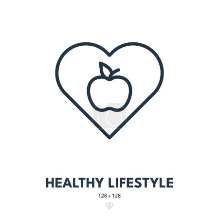 Healthy Lifestyle Icon. Wellness, Health, Healthcare. Editable Stroke. Simple Vector Icon