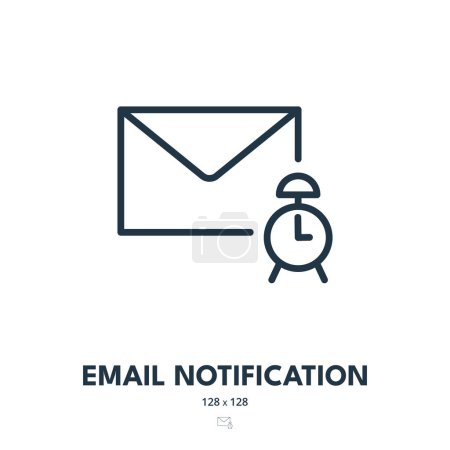 Ilustración de Icono de notificación por correo electrónico. Boletín, Carta, Bandeja de entrada. Trazo Editable. Icono de vector simple - Imagen libre de derechos