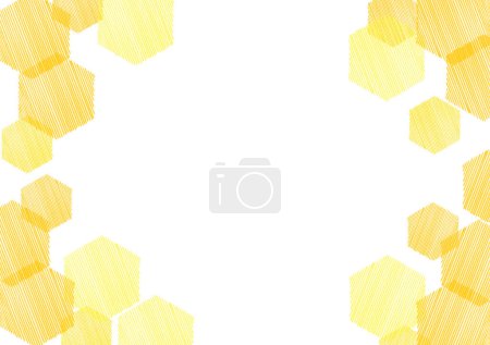 Foto de Marco geométrico (hexagonal). Panal de abeja. Lápiz de colores. - Imagen libre de derechos