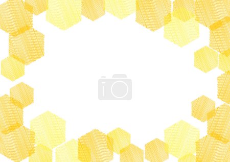 Geometric (hexagonal) frame. Honeycomb. Colored pencil.