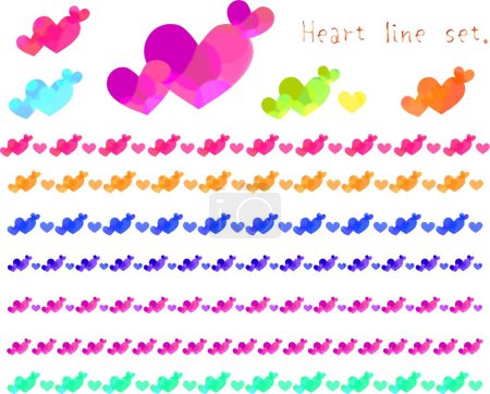 Foto de Watercolor style colorful heart line set. - Imagen libre de derechos