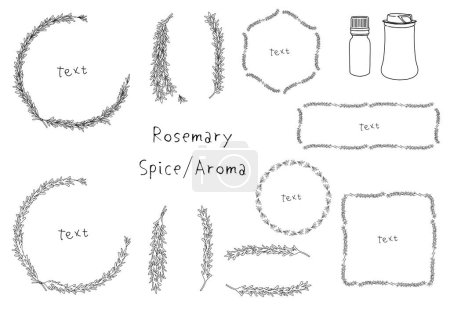 Illustrazione per Rosemary illustration set.Illustrations, frames, jars, etc. - Immagini Royalty Free