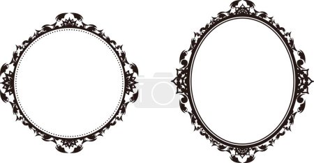 Illustration for Gothic-style circular and oval frames. - Royalty Free Image