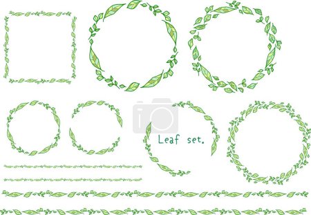 Illustration for Hand drawn leaf frames, line set. - Royalty Free Image