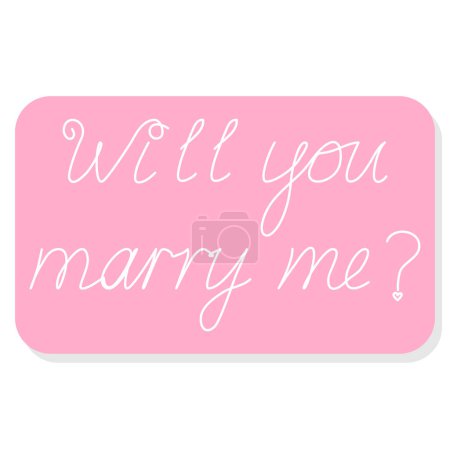Téléchargez les illustrations : Veux-tu m'épouser ? Inscription en anglais. Dessin vectoriel. - en licence libre de droit