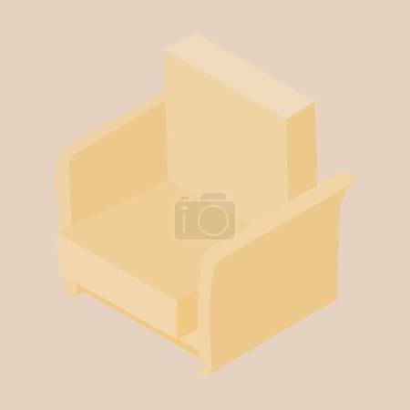 Soft chair. Vector drawing of upholstered furniture.