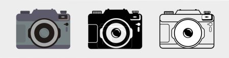 Foto de Photo camera vector icon. camera in flat style and outline - Imagen libre de derechos