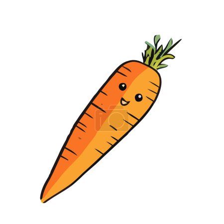 Foto de Zanahoria con ojos, zanahoria dibujada a mano de dibujos animados. Niños divertido ilustración vegetal. - Imagen libre de derechos