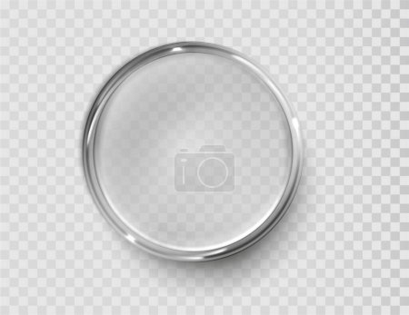Empty petri dish isolated isolated on transparent. Transparent chemistry glassware, round displays