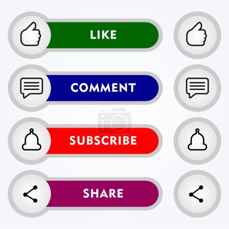 Illustration for Like comment share subscribe button icon. Vector design. - Royalty Free Image