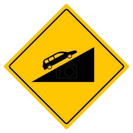 Illustration for Steep ascent sign. Vector design. - Royalty Free Image