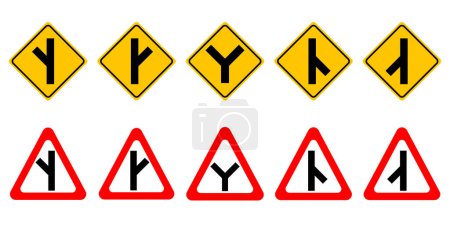 Illustration for Y intersection sign. Vector design. - Royalty Free Image