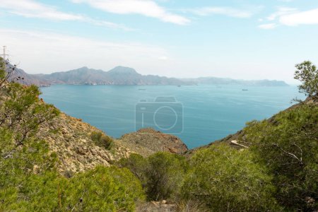 Photo for A beautiful landscape of the sea surrounded by mountains - Royalty Free Image