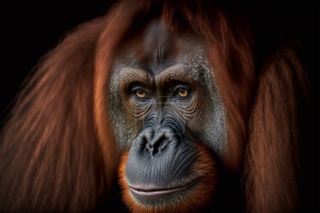 Téléchargez les photos : Gros plan d'un orang-outan mâle - en image libre de droit