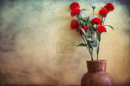Foto de Fondo romántico con flores de estilo vintage, espacio para la descripción, colores vivos, ideal para los amantes, saludos, postal, mensajes, pensamientos - Imagen libre de derechos