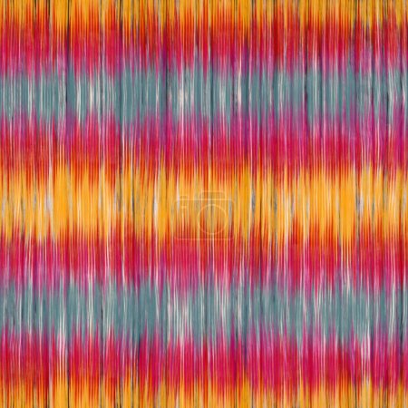 Photo for Illustration ombre watercolor shibori tie dye painting stripe seamless pattern background. Ethnic tribal color design. Use for fabric, textile, interior decoration elements, upholstery, wrapping. - Royalty Free Image