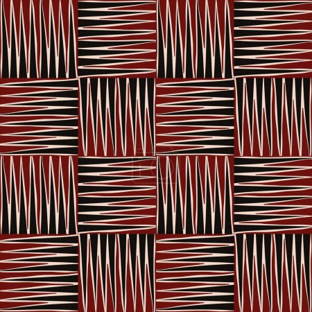 Photo for Illustration tribal African southwest red-black color zigzag shape patchwork seamless pattern background. Use for fabric, textile, interior decoration elements, upholstery, wrapping. - Royalty Free Image