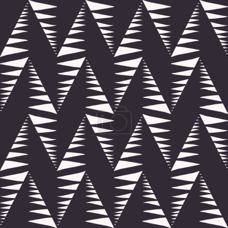 Photo for Geometric black and white pattern. Ethnic black and white chevron pattern. Illustration abstract geometric zigzag chevron stripes black and white color seamless pattern background. - Royalty Free Image