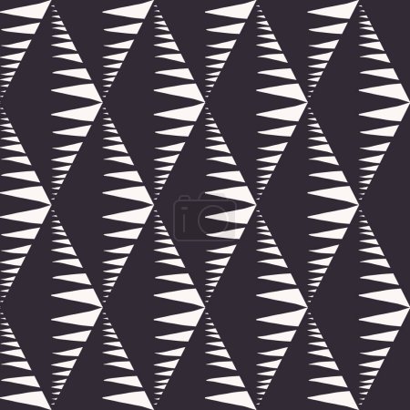 Photo for Geometric black and white pattern. Ethnic black and white diamond pattern. Illustration abstract geometric triangle zigzag in diamond shape black and white color seamless pattern background. - Royalty Free Image