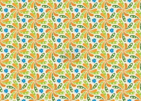 Photo for Abstract colorful floral surface pattern design. Illustration colorful floral shape seamless pattern white background. Use for fabric, textile, home interior decoration elements, upholstery, wrapping. - Royalty Free Image