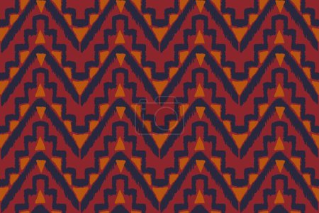Photo for Ikat African pattern. Illustration aztec Kilim geometric zigzag triangle seamless pattern ikat style. Ethnic southwest pattern use for fabric, textile, home decoration elements, upholstery, wrapping. - Royalty Free Image